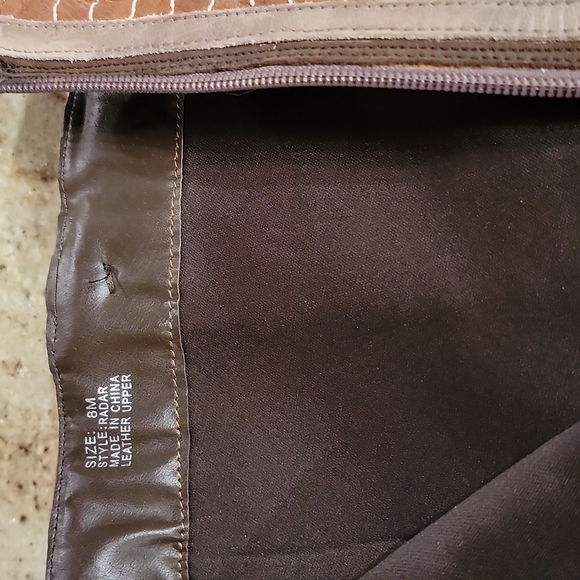 High heel below knee boots. Size 8. Unique.  Distressed brown leather like. - Picture 5 of 5